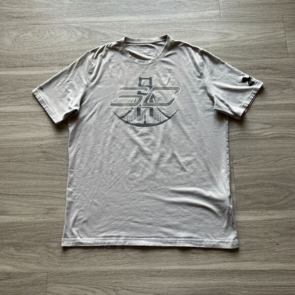 Under Armour Other - Under Armour Shirt Mens Large Gray Steph Curry Basketball Gym Adult